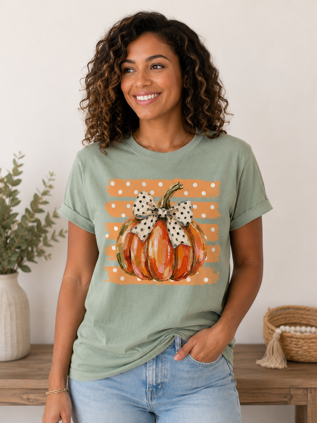 Polka Dot Pumpkin Tee