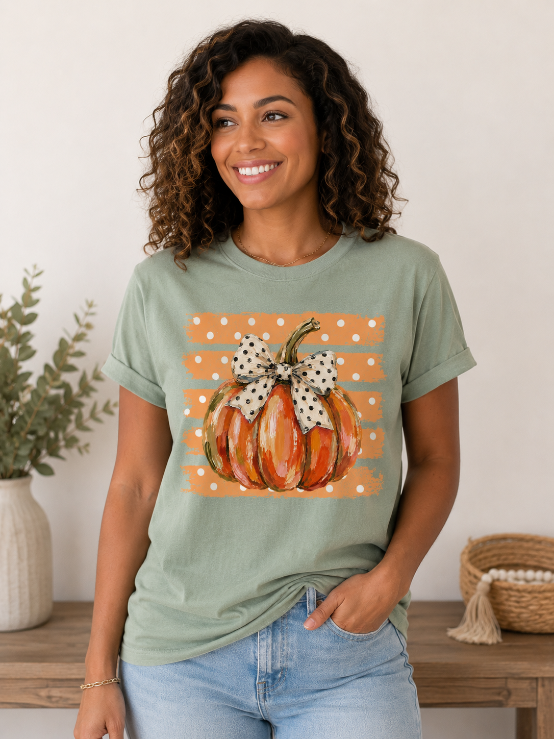 Polka Dot Pumpkin Tee