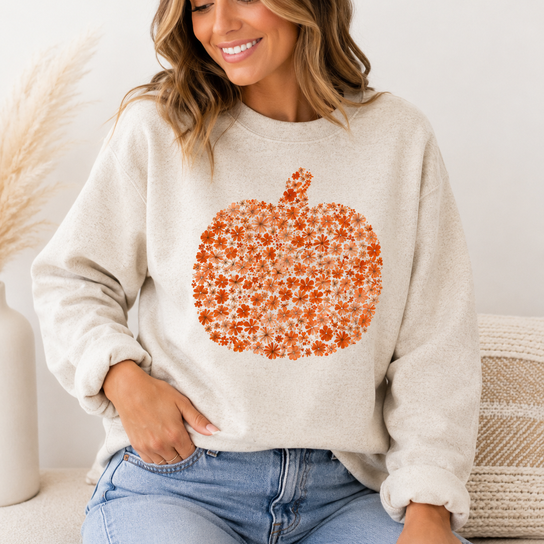 Floral Pumpkin Sweatshirt
