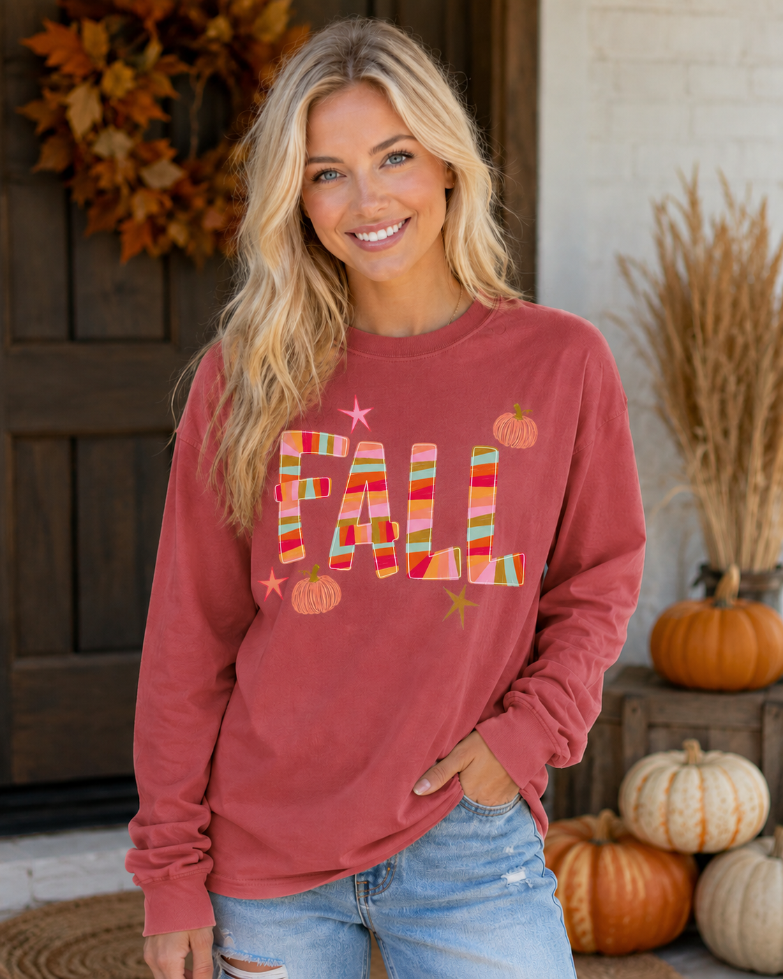 FALL STRIPE LONG SLEEVE TEE